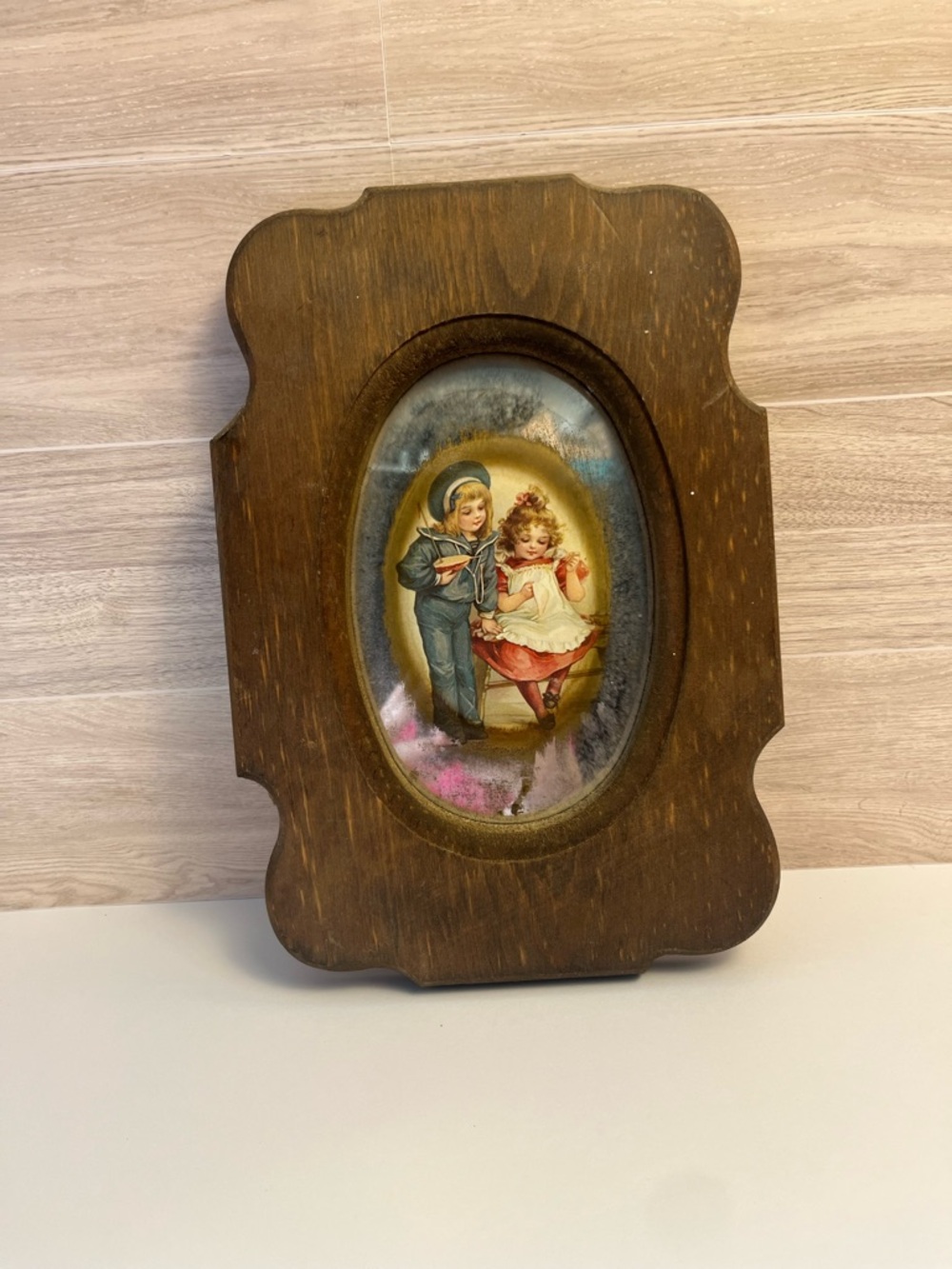 Wooden Framed Vintage Mirror Print